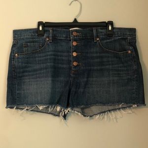 LOFT Button-up Jean Shorts